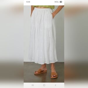 Velvet By GRAHAM &SPENCER White Eyelet Lined Cotton Pockets Skirt. Ladies Sz Med